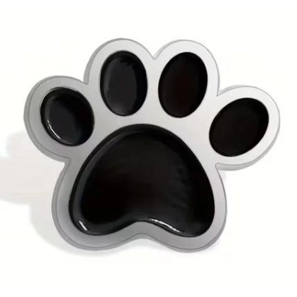 Paw Print Enamel Pin Black Silver Dog Cat Animal Lover Lapel Hat Backpack